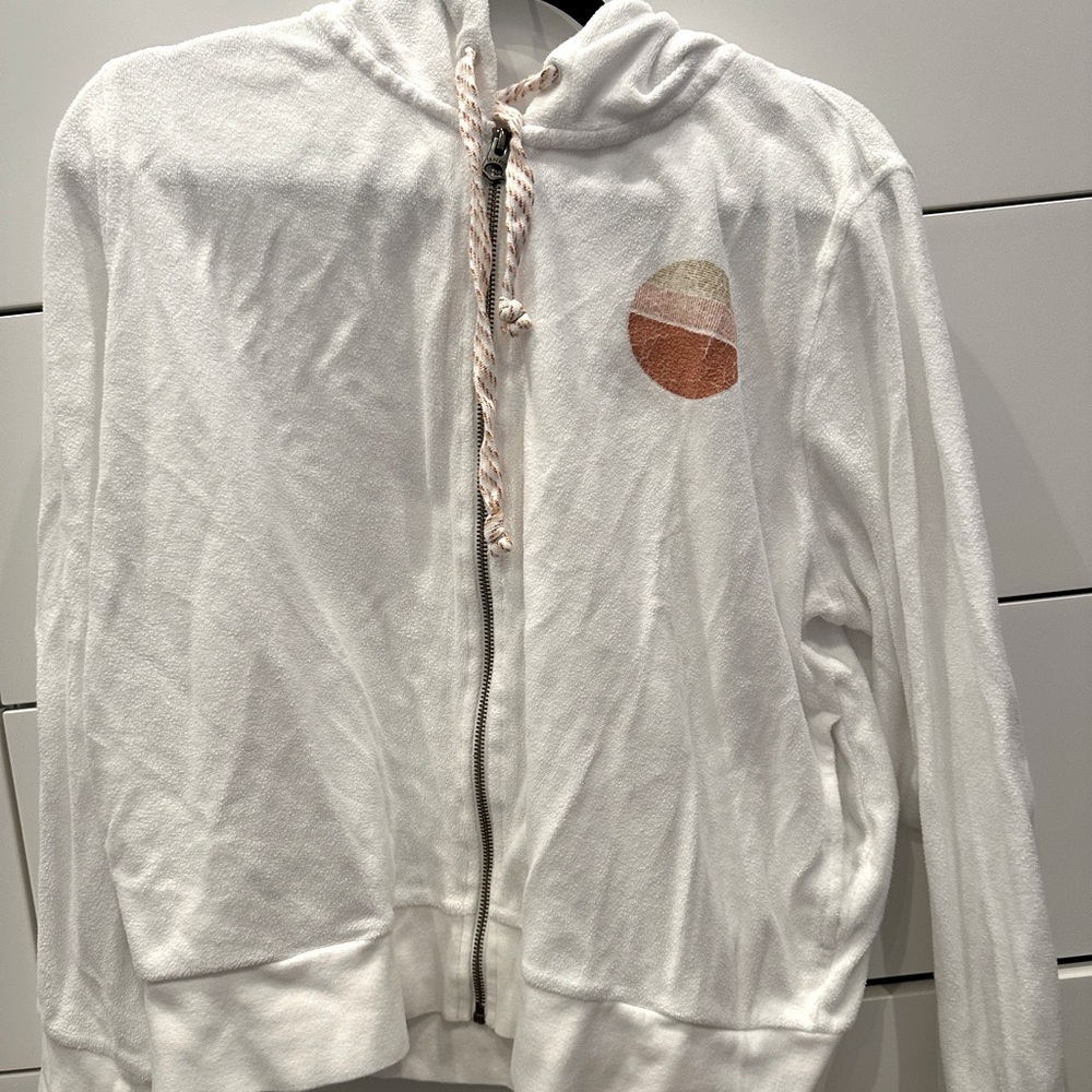 Faherty-white, hooded, towel material sweatshirt-xl